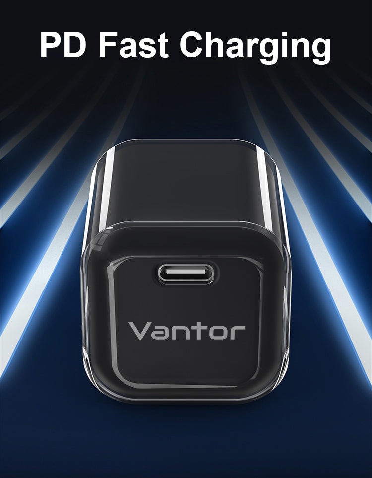 VANTOR 33W USB-C Fast Charger 2-Pack – PD GaN Compact Wall Charger for iPhone 15, iPad, Samsung, Pixel – Travel-Friendly Dual Set