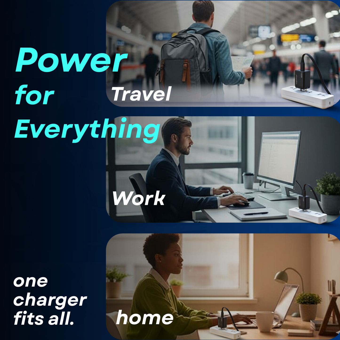 VANTOR 33W USB-C Fast Charger 2-Pack – PD GaN Compact Wall Charger for iPhone 15, iPad, Samsung, Pixel – Travel-Friendly Dual Set