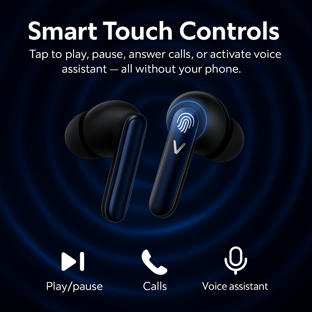VANTOR SPHEREX Wireless Earbuds with ANC & ENC, 13mm Drivers, Bluetooth 5.3, 30H Playtime, Fast USB-C Charging, Transparency Mode, IPX4 Water Resistant, Deep Bass in-Ear Headphones with Mic – Black