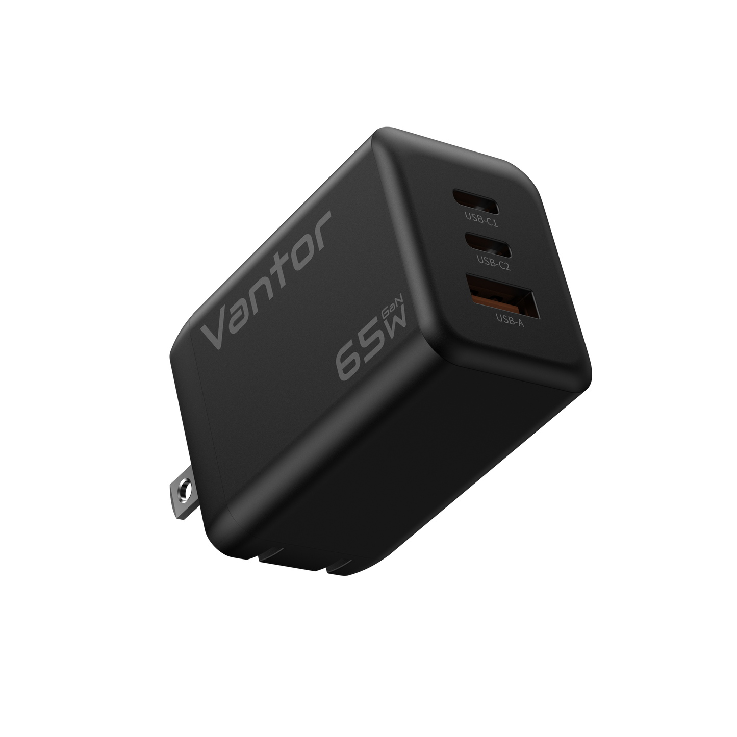 VANTOR 65W GaN Fast Charger 3-Port USB-C & USB-A – PPS PD Charger for MacBook, iPhone 15, Samsung, iPad, Switch – Compact Wall Adapter with Premium USB-C Cable, Multi-Device Charging