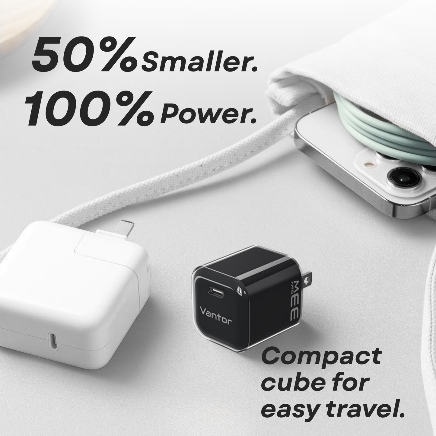 VANTOR 33W USB-C Fast Charger 2-Pack – PD GaN Compact Wall Charger for iPhone 15, iPad, Samsung, Pixel – Travel-Friendly Dual Set