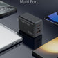 VANTOR 65W GaN Fast Charger 3-Port USB-C & USB-A – PPS PD Charger for MacBook, iPhone 15, Samsung, iPad, Switch – Compact Wall Adapter with Premium USB-C Cable, Multi-Device Charging